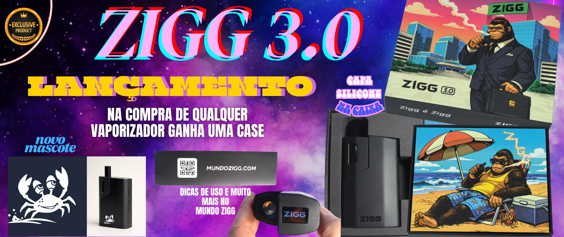 Kit completo do vaporizador de ervas Zigg 3.0 KingVapo